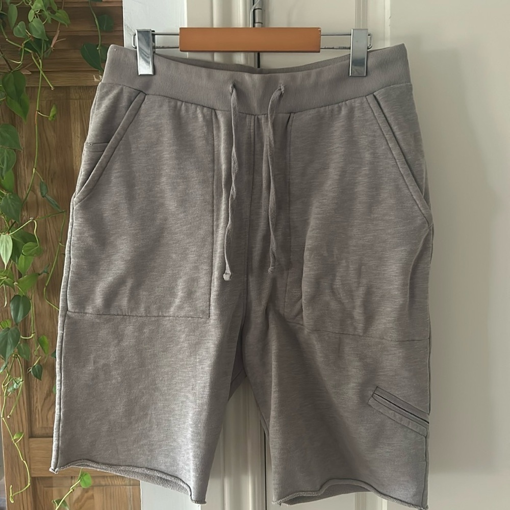 ALL SAINTS GREY drawstring sweat shorts small